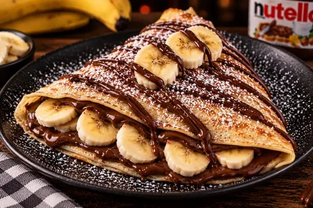 Crepa clásica de plátano con Nutella